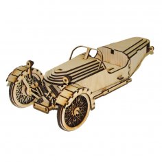 Lasergeschnittenes Morgan 3-Rad-Auto-Puzzle-Kit aus Holz