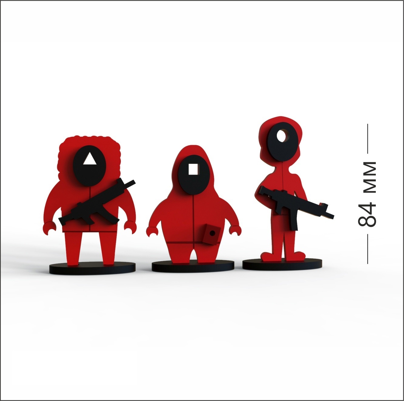 Laser Cut Squid Game Soldiers Free Vector