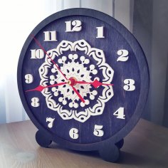 Laser Cut Decorative Table Clock Free Vector