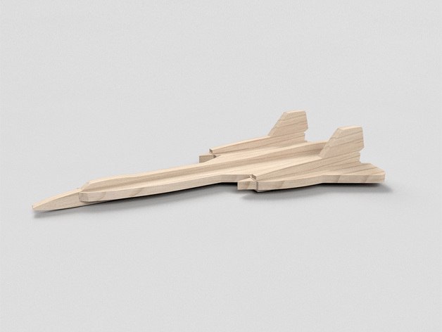 Quebra-cabeça 3D de aeronave cortada a laser Lockheed SR-71 modelo de madeira 6 mm