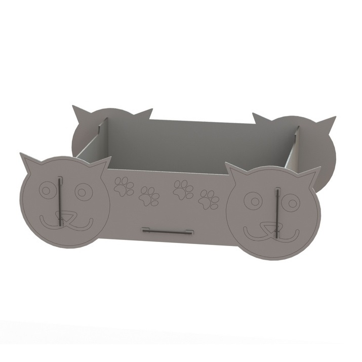 Cuccia per gatti in legno tagliata al laser Mobili per animali domestici