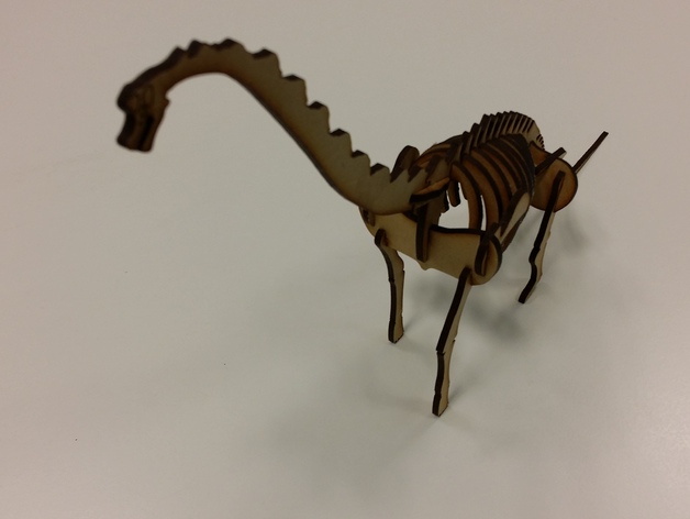 Лазерная резка брахиозавра 3D-головоломка