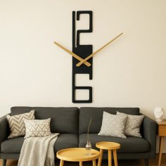 Laser Cut Modern Vertical Wall Clock Contemporary Home Decor