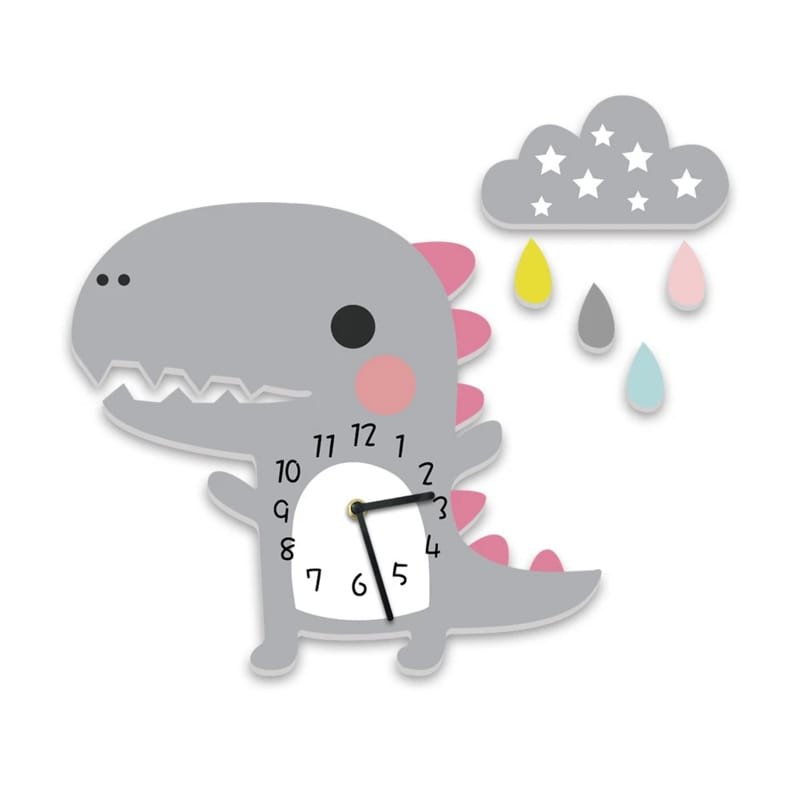 Laser Cut Dinosaur Kids Room Wall Clock Cute Wall Clock