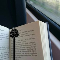 Laser Cut Leaf Themed Metal Bookmark
