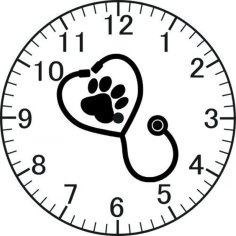 Laser Cut Veterinary Clinic Wall Clock Veterinarian Gift