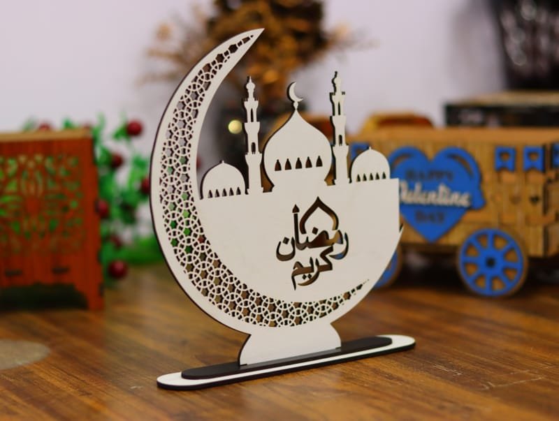 Laser Cut Ramadan Kareem Crescent Moon Table Decor