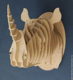 Rompecabezas 3D de cabeza de rinoceronte