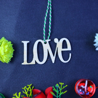 Laser Cut Love Word Ornament Free Vector