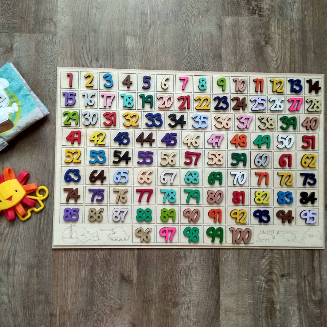 برش لیزری ریاضی صد بازی تخته ای مرتب کننده برای کودکان
