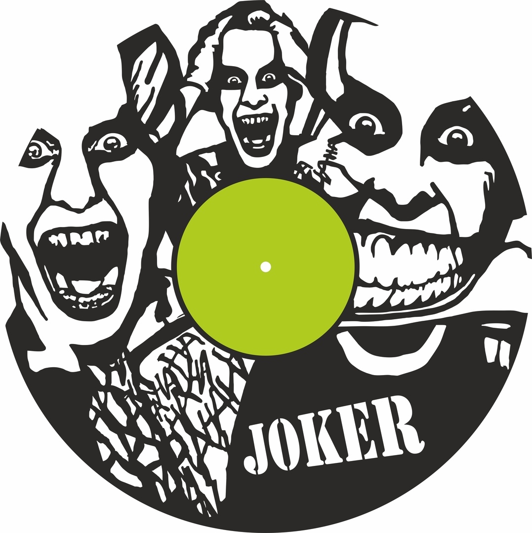 Lasergeschnittene Joker-Vinyl-Schallplatten-Wanduhr-Vorlage