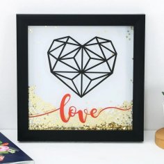 Plantilla CNC de corte láser de arte de pared de corazón de regalo de San Valentín
