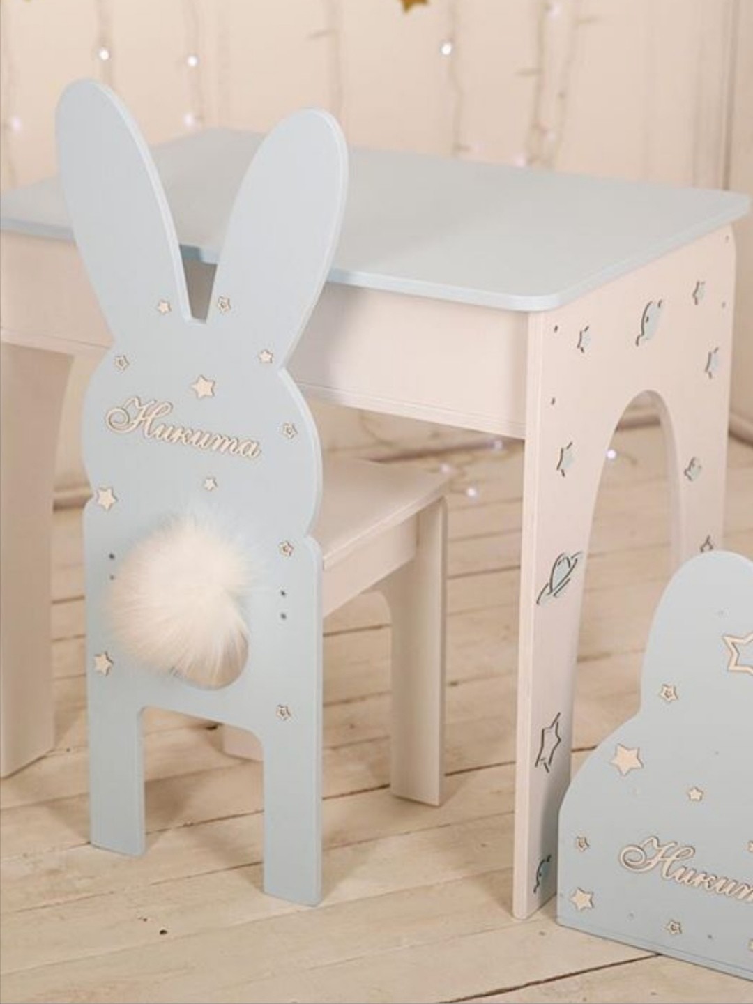 아이들을 위한 레이저 컷 토끼 의자 토끼 의자 보육 가구
