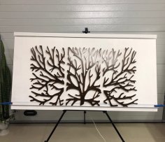 Panneau de décoration murale arbre découpé au laser