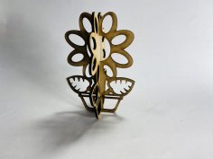 Laser Cut Flower 3D Stand Free Vector