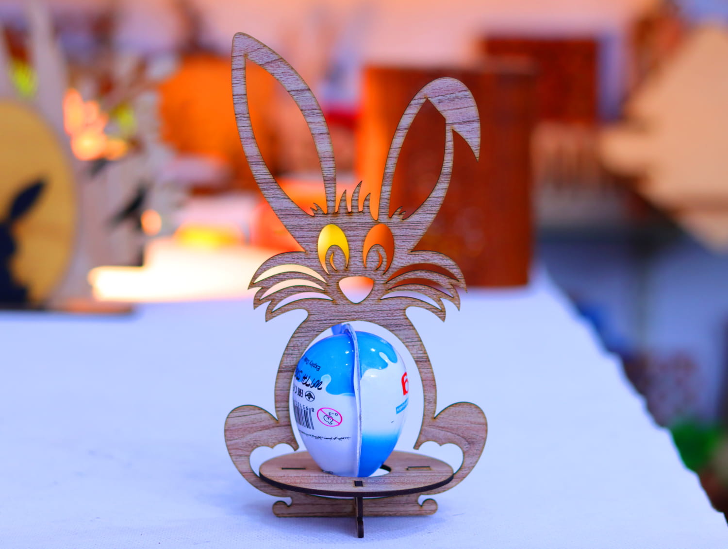 Laser Cut Bunny Egg Holder 3mm Free Vector