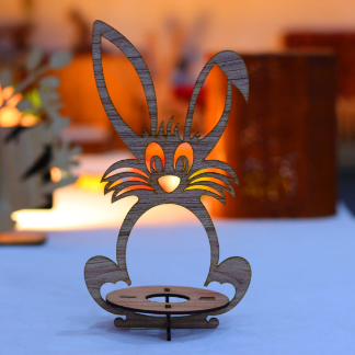 Laser Cut Bunny Egg Holder 3mm Free Vector