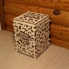 Laserowo wycinane ozdobne pudełko z pudełkiem na koperty ślubne z motylami