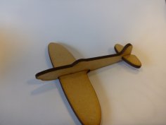 Lazer Kesim Mini Spitfire Savaş Uçağı