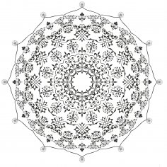 Mandala Yuvarlak Süsleme Tasarımı