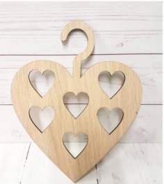 Laser Cut Heart Shaped Hanger Free Vector