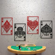 Laser Cut Playing Cards Wall Decor Free Vector