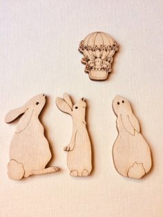 Laser Cut Bunnies For Baskets Free Vector