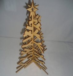Laser Cut Wooden Christmas Tree Free Vector
