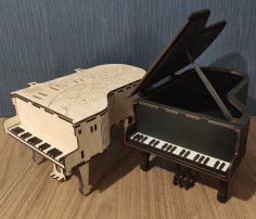 Laser Cut Grand Piano Gift Box Free Vector