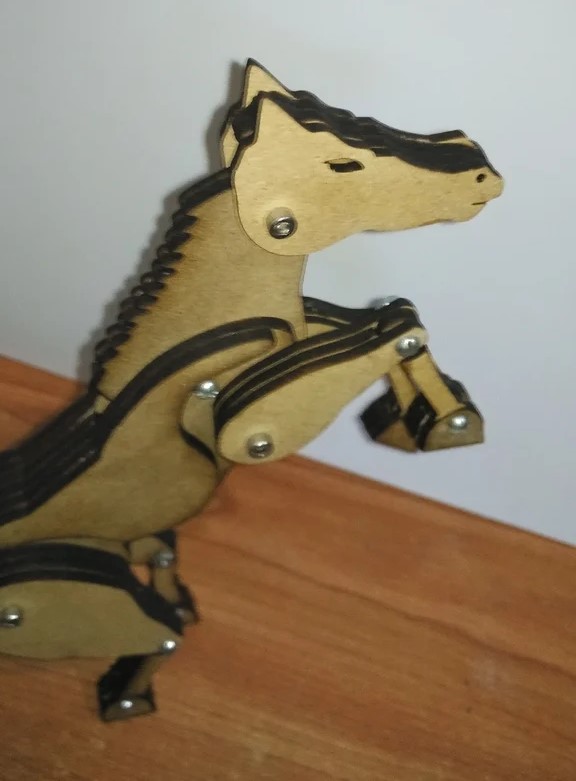 Laser Cut Articulated Horse SVG File