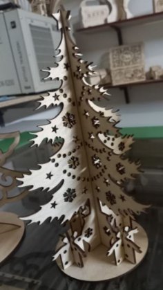 Laser Cut Christmas Tree Height 500mm Plywood 6mm Free Vector
