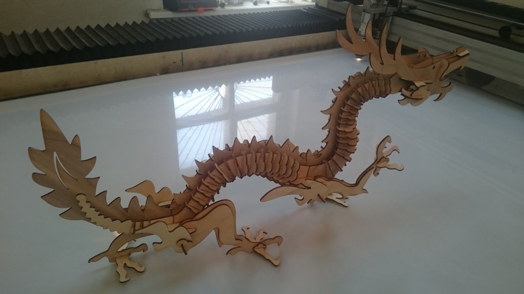 Laser Cut Chinese Dragon Free Vector