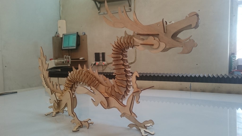 Laser Cut Chinese Dragon Free Vector