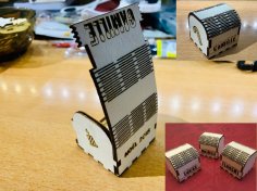 Lasergeschnittene kleine Box mit Deckel Lebendes Scharnier 3 mm Sperrholz