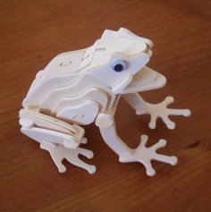 Rompecabezas 3D de rana cortada con láser