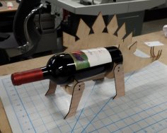 Laser Cut Stegosaurus Wine Rack DXF File