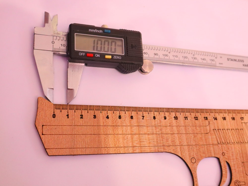 Laser Cut Gun Shape Ruler DXF File