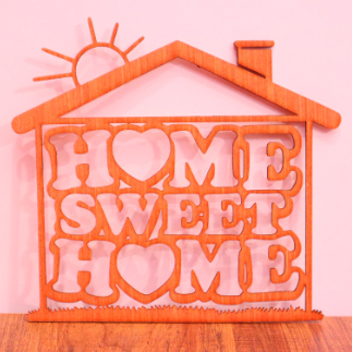 Laser Cut Home Sweet Home Wall Decor Free Vector