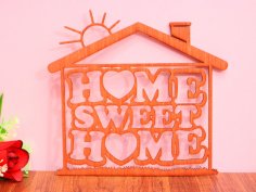 Laser Cut Home Sweet Home Wall Decor Free Vector