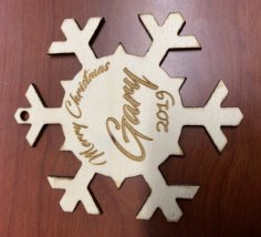 Laser Cut Personalized Snowflake Ornament Free Vector