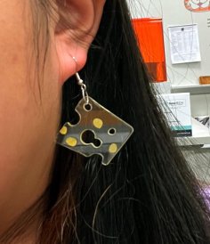 Laser Cut Acrylic Cheese Earrings Free Vector