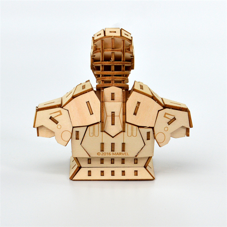 Laser Cut Iron Man 3D Wooden Puzzle Free Vector