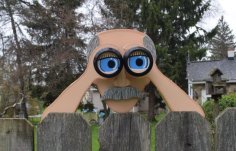 Lazer Kesim Peekin' Pete Çit Peeker Çit Dekorasyonu Bahçe Yard Sanatı