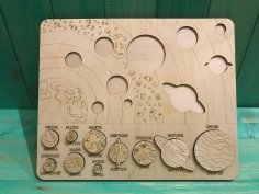 Laser Cut Solar System Peg Puzzle Game Educational Toy Free Vector