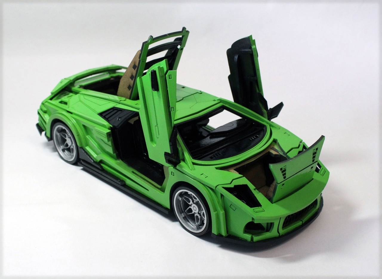 Laser Cut Wooden Lamborghini 3D Puzzle Toy PDF File
