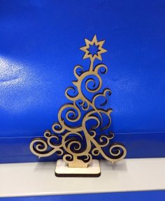 Laser Cut Plywood Christmas Tree 3mm Free Vector