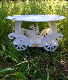 Laser Cut Cinderella Carriage Cake Stand For Wedding Or Birthday Free Vector