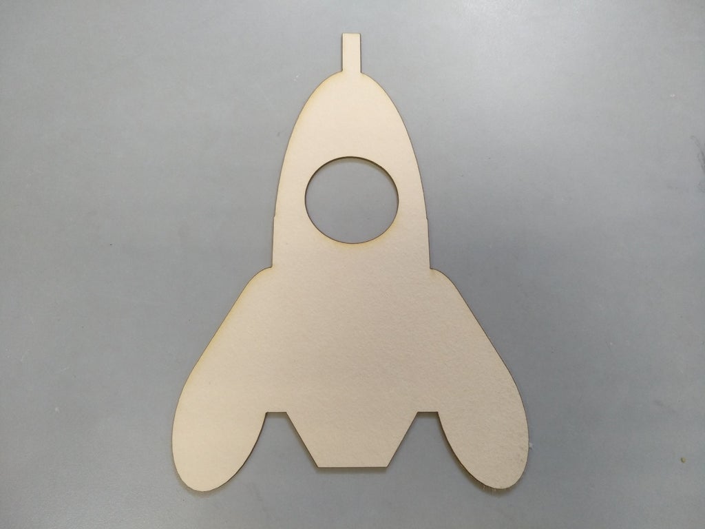 Wooden Rocket Ship Laser Cutting Template DXF File