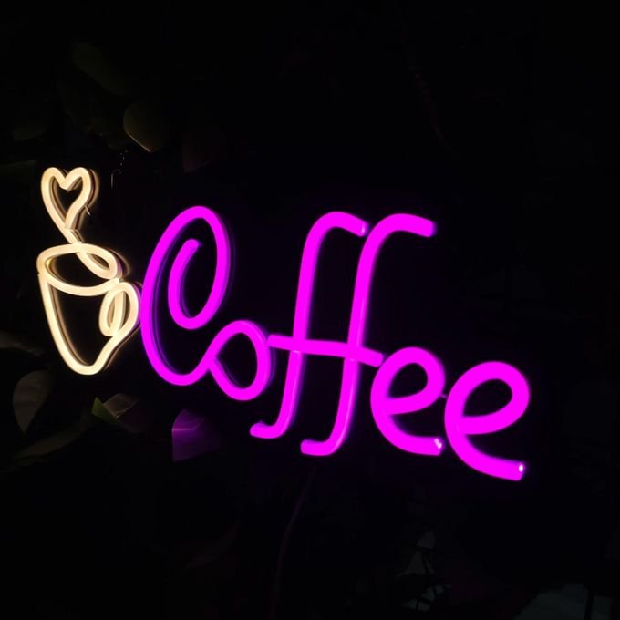 Laser Cut Coffee Neon Sign Cafe Wall Decor