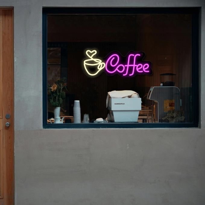 Laser Cut Coffee Neon Sign Cafe Wall Decor